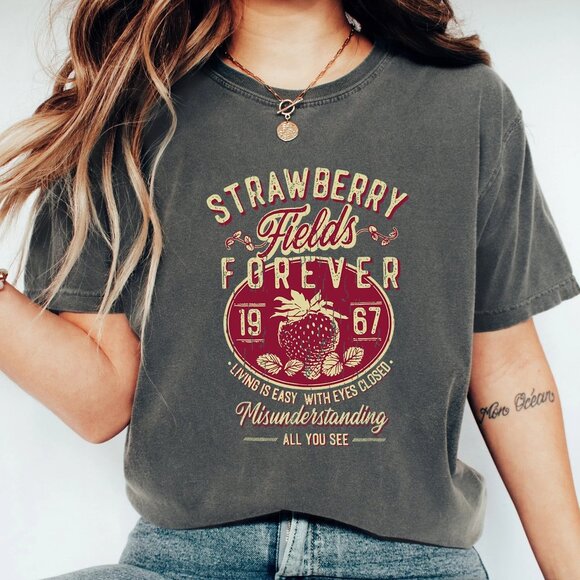 Retro “Strawberry Fields” Graphic Tee - Picture 1 of 1